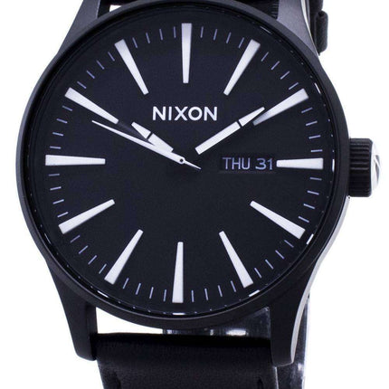 Nixon Quartz Sentry Black Leather A105-005-00 Men's Watch
