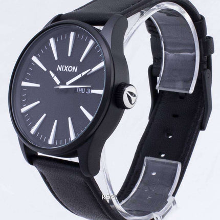 Nixon Quartz Sentry Black Leather A105-005-00 Men's Watch