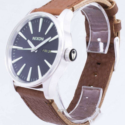 Nixon Quartz Sentry Brown Leather A105-1037-00 Men's Watch
