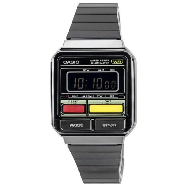 Casio Vintage Digital Stainless Steel Bracelet Quartz A120WEGG-1B A120WEGG-1B Unisex Watch