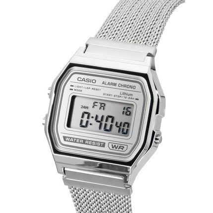 Casio Vintage Digital Stainless Steel Mesh Bracelet Quartz A158WEM-7 Unisex Watch