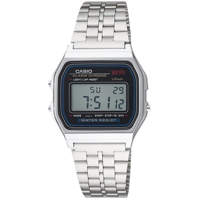 Casio Digital Alarm Chrono Stainless Steel A159WA-N1DF A159WA-N1 Men's Watch