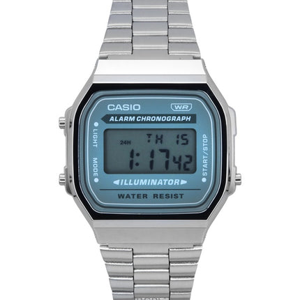 Casio Vintage Digital Stainless Steel Bracelet Quartz A168WA-3A Mens Watch