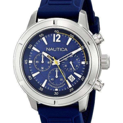 Nautica Chronograph Blue Dial Silicone Strap A17652G Men's Watch