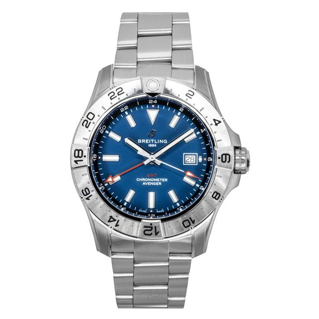 Breitling Avenger GMT Stainless Steel Blue Dial Automatic Diver's A32320101C1A1 300M Men's Watch