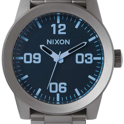 Nixon Corporal SS Gunmetal Blue Crystal A346-1427-00 Men's Watch