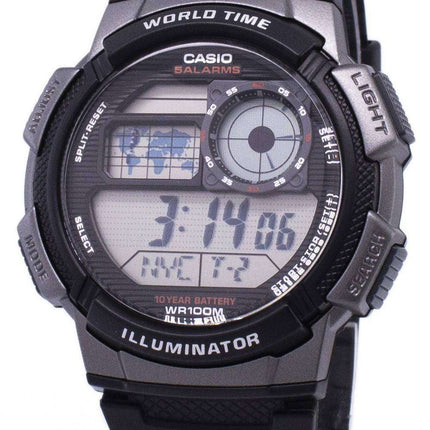 Casio Youth Series Digital World Time AE-1000W-1BVDF AE-1000W-1BV Mens Watch