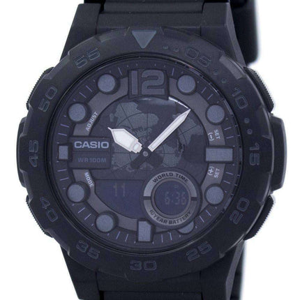 Casio World Time Alarm Analog Digital AEQ-100W-1BV Men's Watch