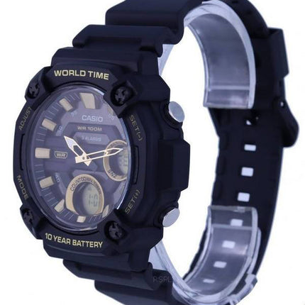 Casio Youth Analog Digital Resin Black Dial Quartz AEQ-120W-9AV AEQ120W-9 100M Mens Watch