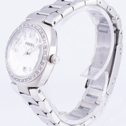 Fossil Flash Swarovski Crystal Mother of Pearl Dial AM4141 Women's Watch