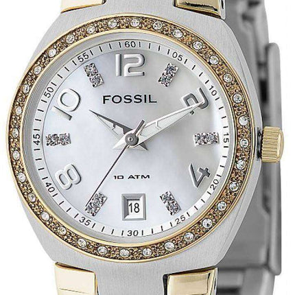 Fossil Colleague Two Tone Mother of Pearl Dial AM4183 Women's Watch