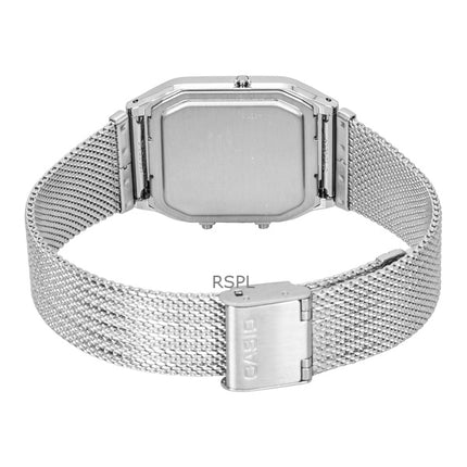 Casio Vintage Analog Digital Stainless Steel Mesh Bracelet Silver Dial Quartz AQ-230EM-7A Unisex Watch