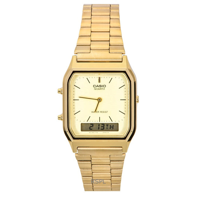 Casio Quartz Analog Digital Gold Tone AQ-230GA-9DMQYES AQ230GA-9DMQYES Men's Watch