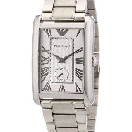 Emporio Armani Classic Rectangle Shape Silver Tone AR1607 Men's Watch