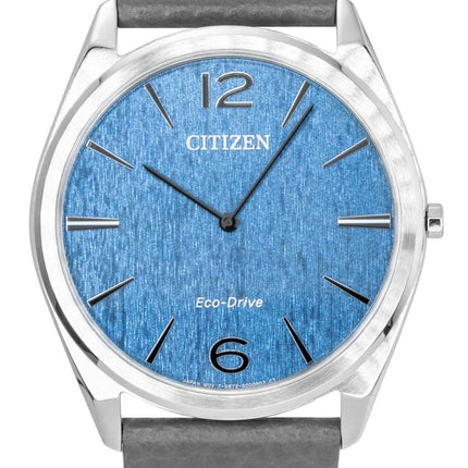 Citizen Eco-Drive Ultra-Slim Analog Leather Strap Blue Dial AR3120-24L Unisex Watch