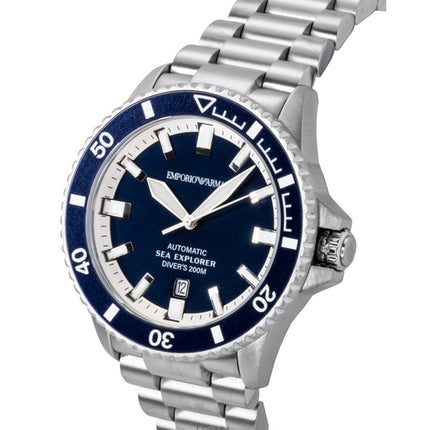 Emporio Armani Sea Explorer Stainless Steel Blue Dial Diver's Automatic AR60087 200M Men's Watch