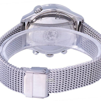 Citizen Chronograph Stainless Steel Mesh Blue Dial Eco-Drive AT0361-81L 100M Mens Watch
