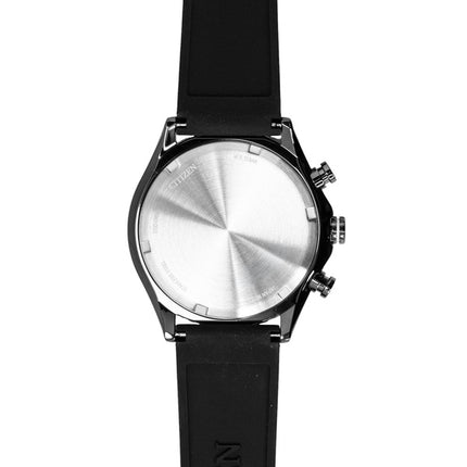 Citizen Eco-Drive Chronograph Silicone Strap Black Dial Solar AT2565-05E 100M Men's Watch