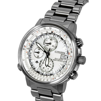 Citizen Promaster Navihawk A-T Chronograph Stainless Steel Silver Dial Eco-Drive Diver's AT8304-57A 200M Men's Watch