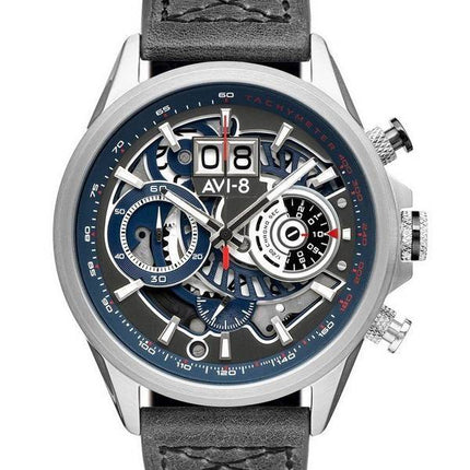 AVI-8 Hawker Harrier II Metador Chronograph Skeleton Grey And Blue Dial Quartz AV-4065-04 Mens Watch