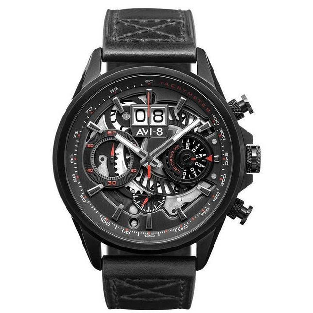 AVI-8 Hawker Harrier II Metador Chronograph Skeleton Black Dial Quartz AV-4065-05 Mens Watch