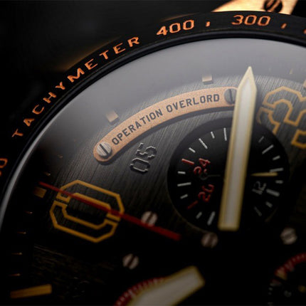 AVI-8 P-51 Mustang Blakeslee Chronograph D-Day 80 Limited Edition Omaha Black Dial Quartz AV-4077-06 Men's Watch
