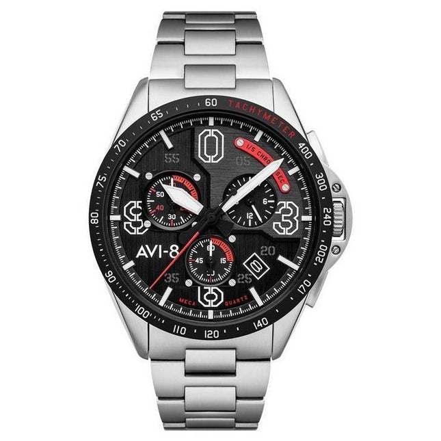 AVI-8 P-51 Mustang Legion Blakeslee Pilot Chronograph Black Dial Quartz AV-4077-11 Mens Watch