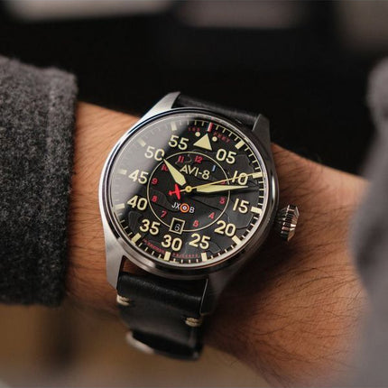 AVI-8 Hawker Hurricane Kenley Clowes Automatic Black Dial AV-4097-03 Mens Watch