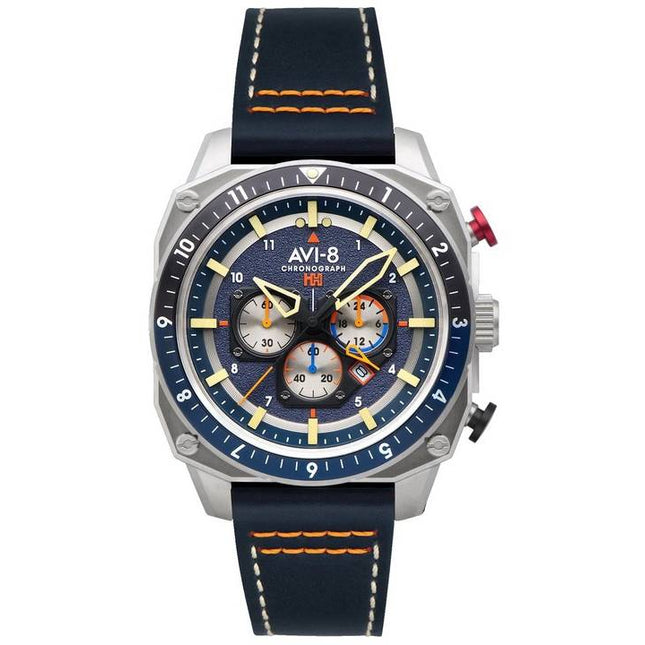 AVI-8 Hawker Hunter Atlas Dual Time Chronograph Pavillion Blue Quartz AV-4100-02 Men's Watch