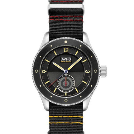 AVI-8 Flyboy Airmaster Sector Meca-Quartz Raven Black Nylon Strap Black Dial AV-4112-01 Men's Watch