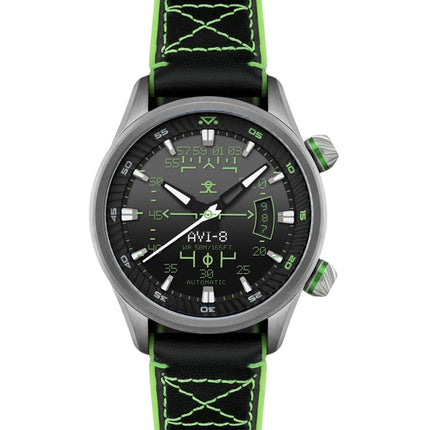 AVI-8 Hawker Harrier HUD Leather Strap Gradient Black Dial Automatic AV-4117-02 Men's Watch
