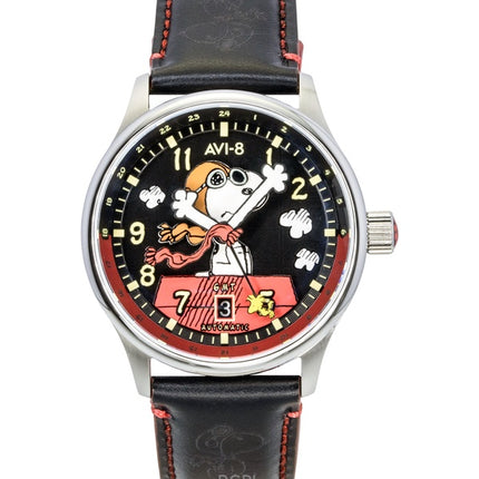 AVI-8 Hawker Hurricane Kent GMT Limited Edition Doghouse Black And Red Dial Automatic AV-4136-01 Men's Watch