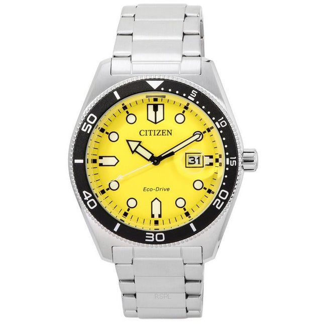 Citizen Sport Eco-Drive Stainless Steel Yellow Dial AW1760-81Z 100M Men's Watch