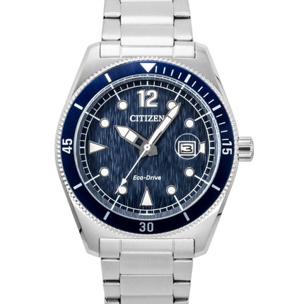 Citizen Eco-Drive Stainless Steel Blue Dial Solar AW1881-52L 100M Men's Watch