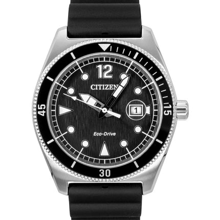 Citizen Eco-Drive Black Rubber Strap Black Dial Solar AW1889-00E 100M Men's Watch