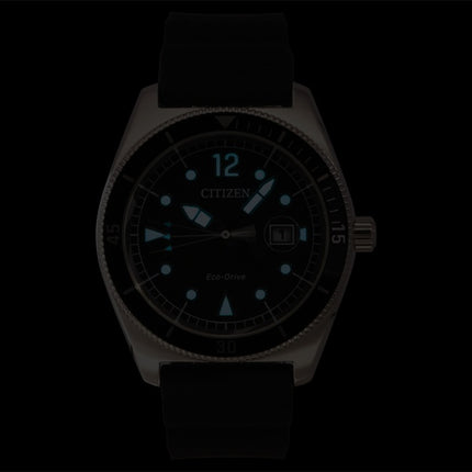 Citizen Eco-Drive Black Rubber Strap Black Dial Solar AW1889-00E 100M Men's Watch