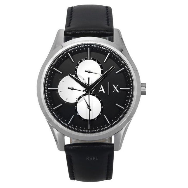 Armani Exchange Multifunction Leather Strap Black Dial Quartz AX1872 Men's Watch