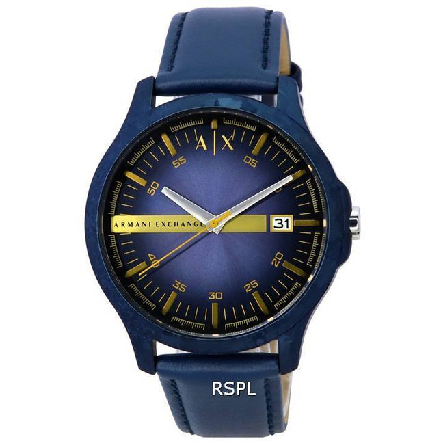 Armani Exchange Hampton Leather Strap Blue Dial Quartz AX2442 Men's Watch