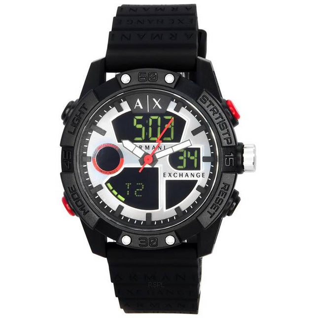 Armani Exchange D-Bolt Analog Digital Silver Dial Quartz AX2960 100M Mens Watch