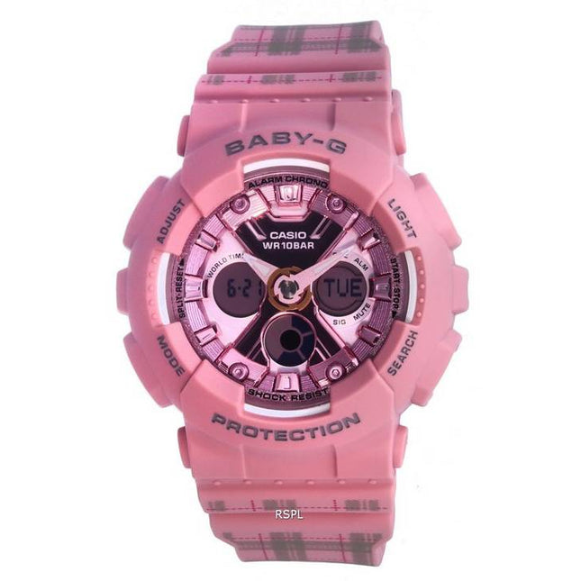 Casio Baby-G World Time Pink Analog Digital Quartz BA-130SP-4A BA130SP-4 100M Womens Watch