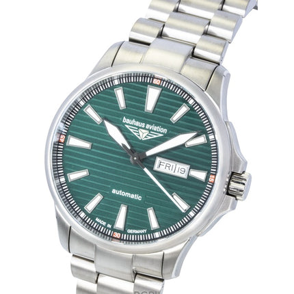 Bauhaus Aviation Titanium Green Dial Automatic 2862M4 100M Men's Watch
