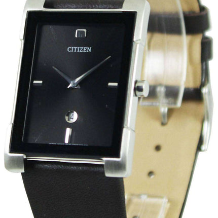 Citizen Quartz Black Dial Leather Strap BG5080-05E Women's Watch