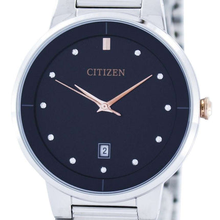 Citizen Quartz Diamond Accent Black Dial BI5014-58E Mens Watch
