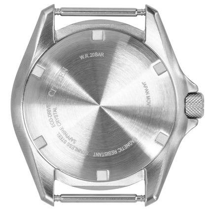 Citizen Promaster Land GMT Analog Grey Nylon Strap Navy Blue Dial Eco-Drive Diver's BJ7150-09L 200M Men's Watch