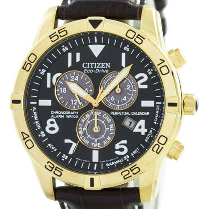Citizen Eco-Drive Perpetual Calendar Chronograph Alarm 100M BL5472-01E Men's Watch
