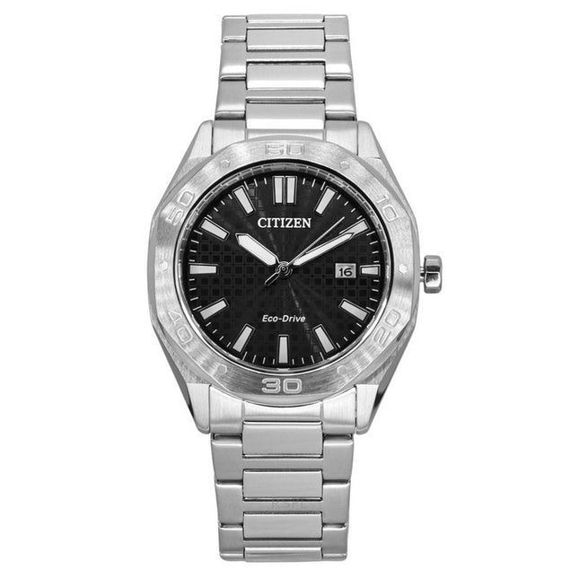 Citizen Eco-Drive Stainless Steel Black Dial BM7630-80E 100M Men's Watch