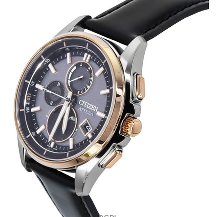 Citizen Attesa Radio-Controlled Leather Strap Grey Dial Eco-Drive BY1004-17X 100M Men's Watch