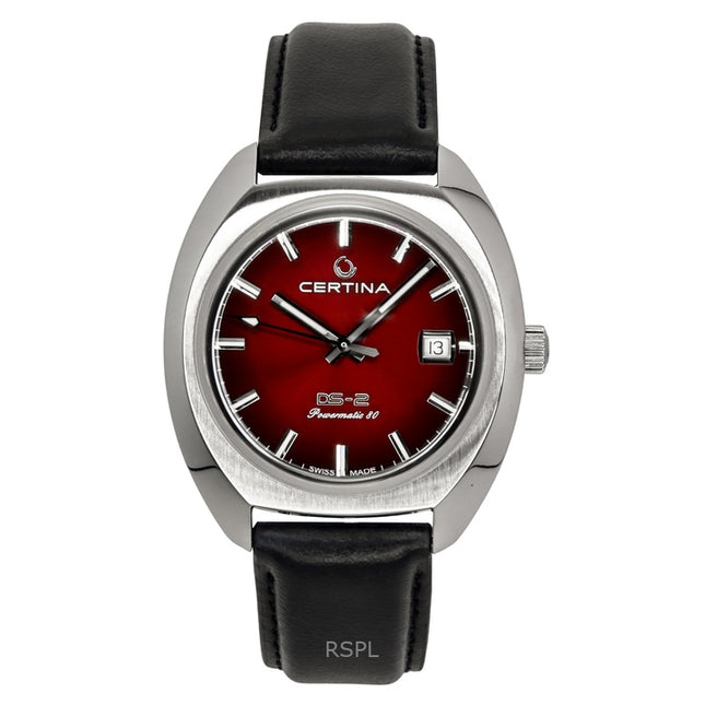 Certina DS-2 Leather Strap Red Dial Automatic Diver's C024.407.17.421.00 200M Men's Watch