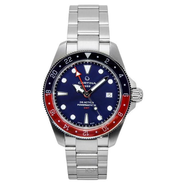 Certina DS Action GMT Stainless Steel Blue Dial Automatic Diver's C032.929.11.041.00 200M Men's Watch