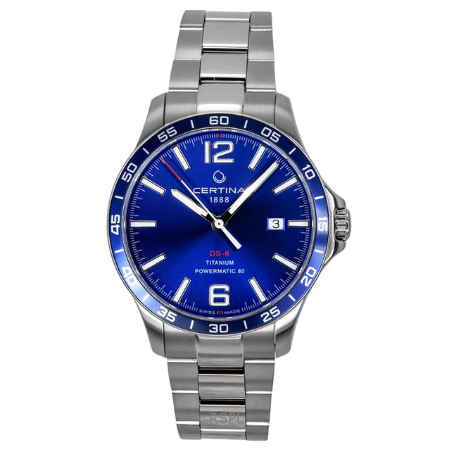 Certina DS-8 Powermatic 80 Titanium Blue Dial Automatic C033.807.44.047.00 100M Men's Watch